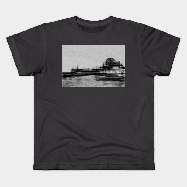 White Noise Santa Monica Pier Kids T-Shirt by Christine aka stine1